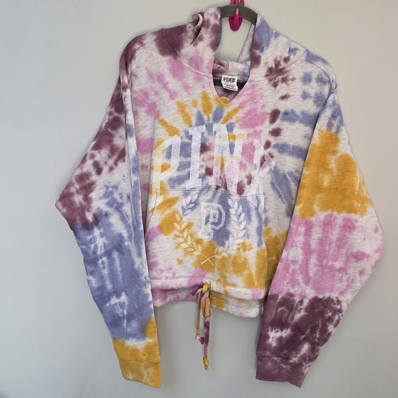 PINK Victoria's Secret Multicolor Tie-Dye Cowl Sweater - Picture 1 of 5